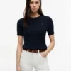 Maglione a maniche corte con lavorazione a trecce Maglione a maniche corte con lavorazione a trecce