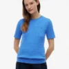 Maglione a maniche corte con lavorazione a trecce Maglione a maniche corte con lavorazione a trecce