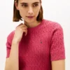 Maglione a maniche corte con lavorazione a trecce