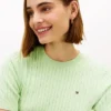Maglione a maniche corte con lavorazione a trecce
