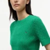 Maglione a maniche corte con lavorazione a trecce