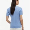 Maglione a maniche corte con lavorazione a trecce Maglione a maniche corte con lavorazione a trecce