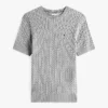 Maglione a maniche corte con lavorazione a trecce Maglione a maniche corte con lavorazione a trecce