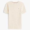 Maglione a maniche corte con lavorazione a trecce Maglione a maniche corte con lavorazione a trecce