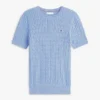 Maglione a maniche corte con lavorazione a trecce Maglione a maniche corte con lavorazione a trecce