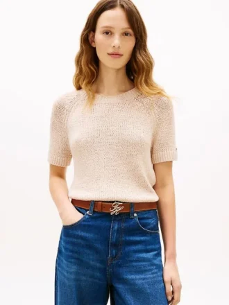 Maglione a maniche corte in maglia larga