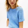 Maglione a maniche corte in maglia larga Maglione a maniche corte in maglia larga