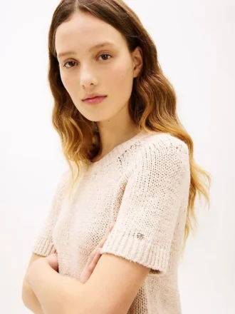 Maglione a maniche corte in maglia larga