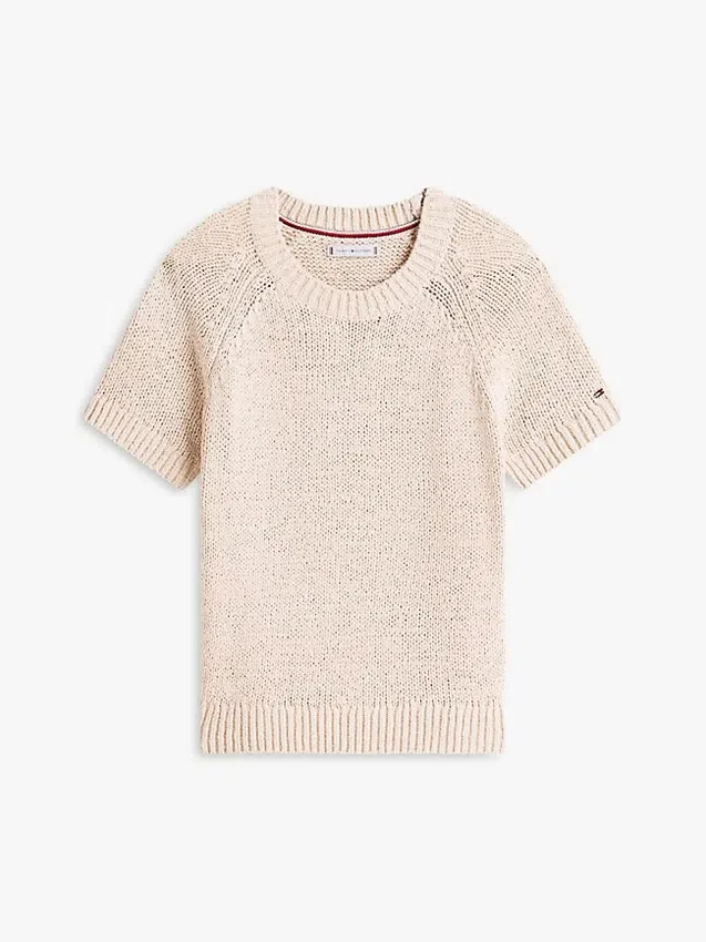 Maglione a maniche corte in maglia larga Maglione a maniche corte in maglia larga