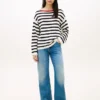 Maglione a righe bretoni con collo a barchetta Maglione a righe bretoni con collo a barchetta