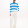 Maglione a righe con lavorazione a trecce Maglione a righe con lavorazione a trecce