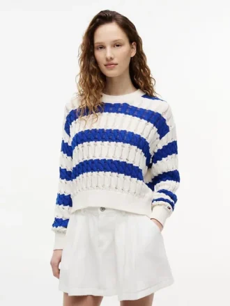 Maglione a righe con lavorazione a trecce Tommy Jeans