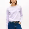 Maglione a righe con scollo a barchetta Maglione a righe con scollo a barchetta