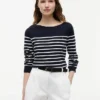 Maglione a righe con scollo a barchetta Maglione a righe con scollo a barchetta
