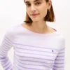 Maglione a righe con scollo a barchetta Maglione a righe con scollo a barchetta