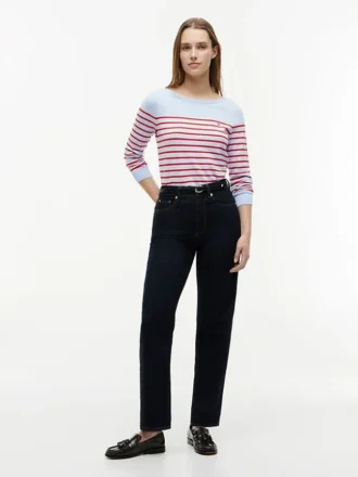Maglione a righe con scollo a barchetta Maglione a righe con scollo a barchetta