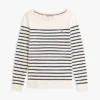 Maglione a righe con scollo a barchetta Maglione a righe con scollo a barchetta