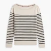 Maglione a righe con scollo a barchetta Maglione a righe con scollo a barchetta