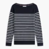 Maglione a righe con scollo a barchetta Maglione a righe con scollo a barchetta