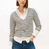 Maglione a righe con scollo a V Maglione a righe con scollo a V