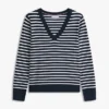 Maglione a righe con scollo a V Maglione a righe con scollo a V