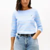 Maglione a scollo barchetta a righe multiple Maglione a scollo barchetta a righe multiple