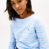 Maglione a scollo barchetta a righe multiple Maglione a scollo barchetta a righe multiple