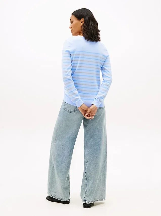 Maglione a scollo barchetta a righe multiple Maglione a scollo barchetta a righe multiple