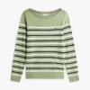 Maglione a scollo barchetta a righe multiple Maglione a scollo barchetta a righe multiple