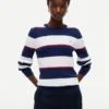 Maglione a trecce con righe da rugby Maglione a trecce con righe da rugby