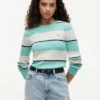 Maglione a trecce con righe da rugby Maglione a trecce con righe da rugby