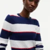 Maglione a trecce con righe da rugby Maglione a trecce con righe da rugby