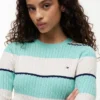 Maglione a trecce con righe da rugby Maglione a trecce con righe da rugby