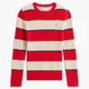 Maglione a trecce con righe da rugby Maglione a trecce con righe da rugby