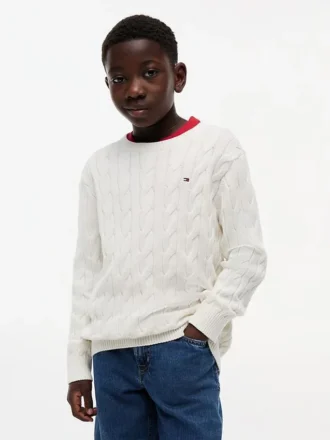 Maglione a trecce per bambina