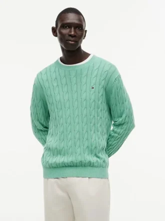 Maglione a trecce tinto in capo