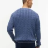 Maglione a trecce tinto in capo Maglione a trecce tinto in capo