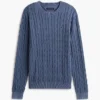 Maglione a trecce tinto in capo Maglione a trecce tinto in capo