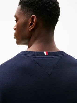 Maglione a V con logo in tinta unita