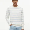 Maglione classico a righe con collo rotondo Maglione classico a righe con collo rotondo
