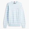 Maglione classico a righe con collo rotondo Maglione classico a righe con collo rotondo