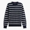 Maglione classico a righe con collo rotondo Maglione classico a righe con collo rotondo