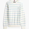 Maglione classico a righe con collo rotondo Maglione classico a righe con collo rotondo