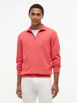Maglione classico con zip a un quarto