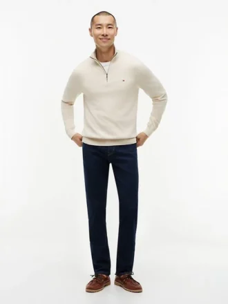 Maglione classico con zip a un quarto