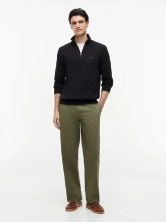 Maglione classico con zip a un quarto