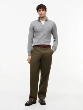 Maglione classico con zip a un quarto