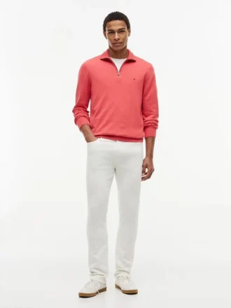 Maglione classico con zip a un quarto