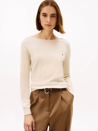 Maglione con scollo a barchetta