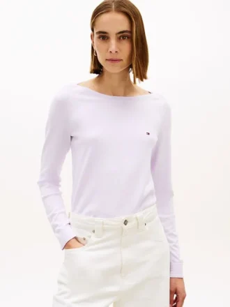 Maglione con scollo a barchetta
